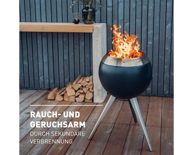 Höfats Moon 45 Feuerschale mit hohem Fuß Silber