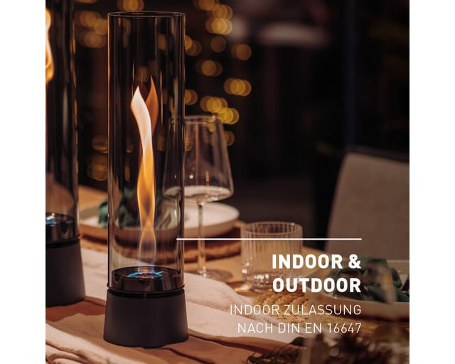 Höfats Spin air 900 Tischfeuer & Windlicht all black (schwarz)