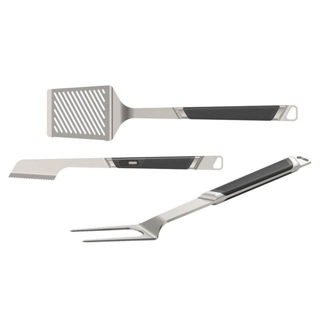 Everdure by Heston Blumenthal Premium Grillbesteck, 3er-Set Edelstahl gebürstet