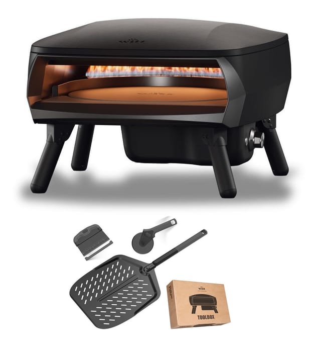 Witt PICCOLO Rotante 16'' Pizzaofen, 1 Brenner, rotierend, inkl. Toolbox schwarz matt