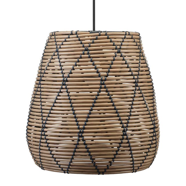 PR Home Lollo Outdoor Pendelleuchte Ø: 38 cm, natur / schwarz