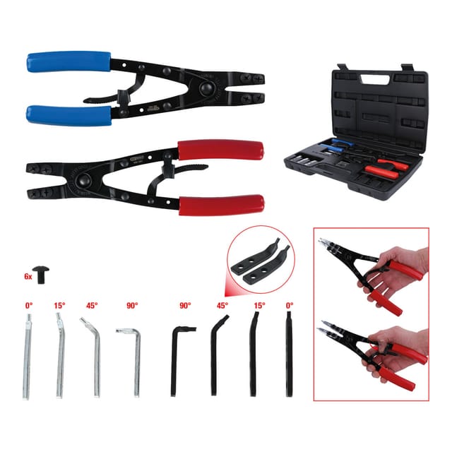 KS Tools Sicherungszangen-Satz mit Ratschenfunktion, 20-tlg - 500.1350