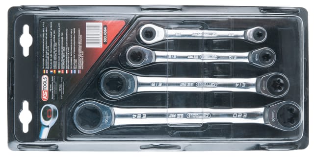 KS Tools GEARplus TX-E-Doppel-Ratschenringschlüssel-Satz, 4-tlg.