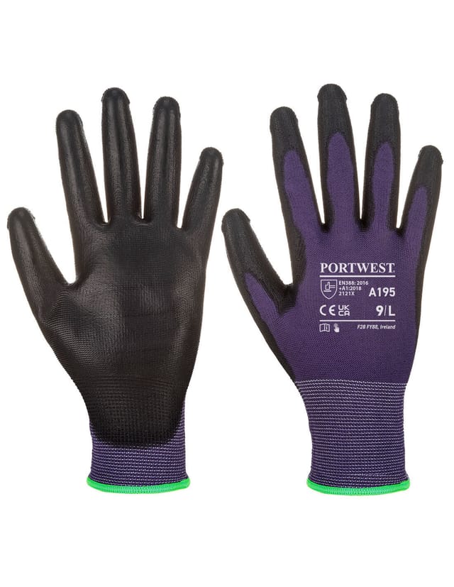 Touchscreen-PU-Handschuhe Lila/Schwarz M - Größe 8