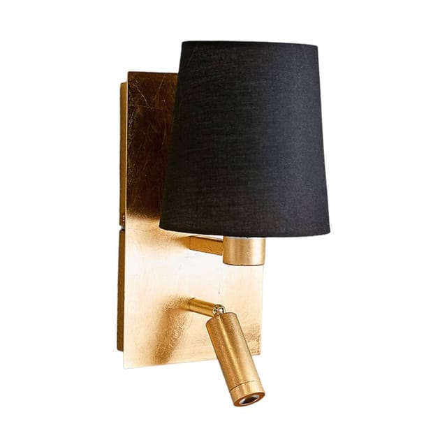 Lampenwelt - Wandleuchte, Wandlampe Innen 'Aiden' aus Textil für Wohnzimmer & Esszimmer von Lindby