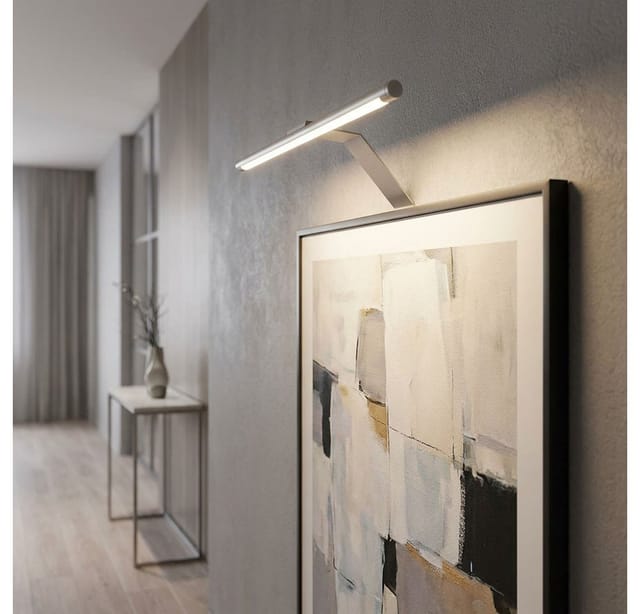 LED Spiegelleuchte Metall Schlafzimmer Wohnzimmer Wandlampe silberfarben B 32 cm