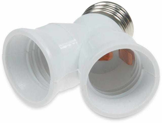 CHILITEC E27-Fassung 'Duo' 21078, Adapter auf 2x E27-Schraubfassungen, weiß