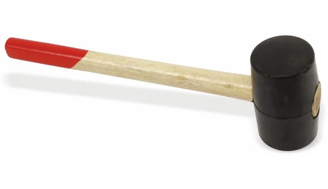 Gummihammer ø 60 mm 480 Gramm, mit Holzgriff - Eurotools