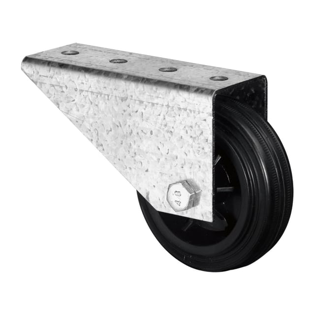 Torbockrolle Rad-Ø 80 mm Tragfähigkeit 50 kg mit Anschraubplatte Gummi