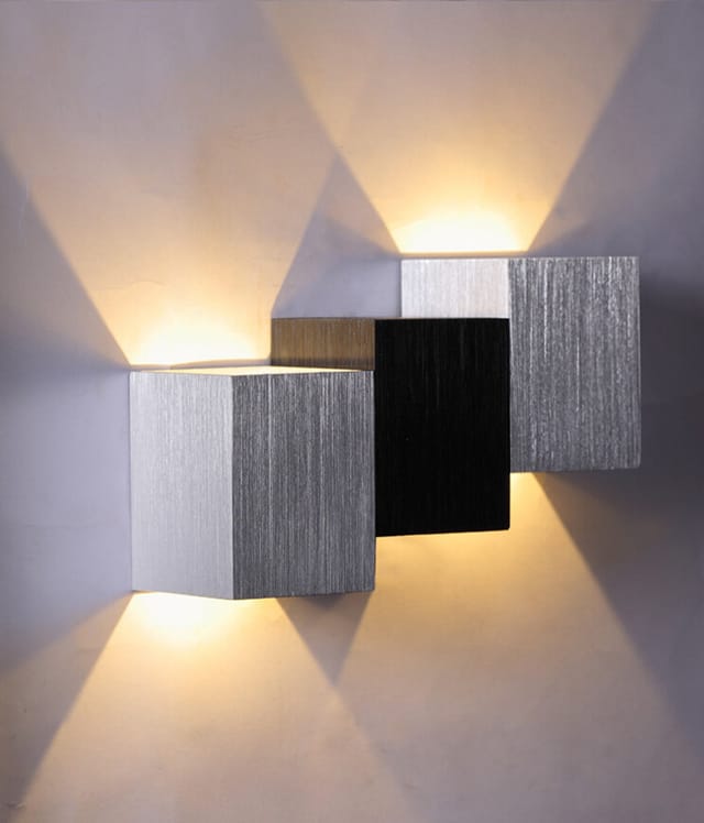 Wandleuchte led Innen 6W Up Down Wand Lampe aus Aluminum für Schlafzimmer Wohnzimmer Treppen Korridor Warmweiß 2PCS