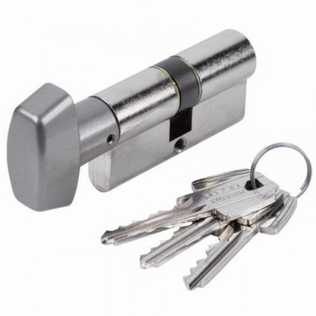 Tesa Assa Abloy - Vernickelter T5C Knaufzylinder tesa 80mm (40+40) - MV3 variure 78565B - 503B4040NKA
