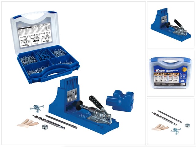 Kreg - Jig K4 Starter Set ( K4 ) + Pocket-Hole Schrauben Sortiment 675-teilig ( SK03 )
