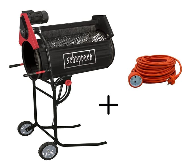 Rollsieb gartenrollsieb kompostsieb 250W Scheppach RS350 + elektrokabel 20 mt