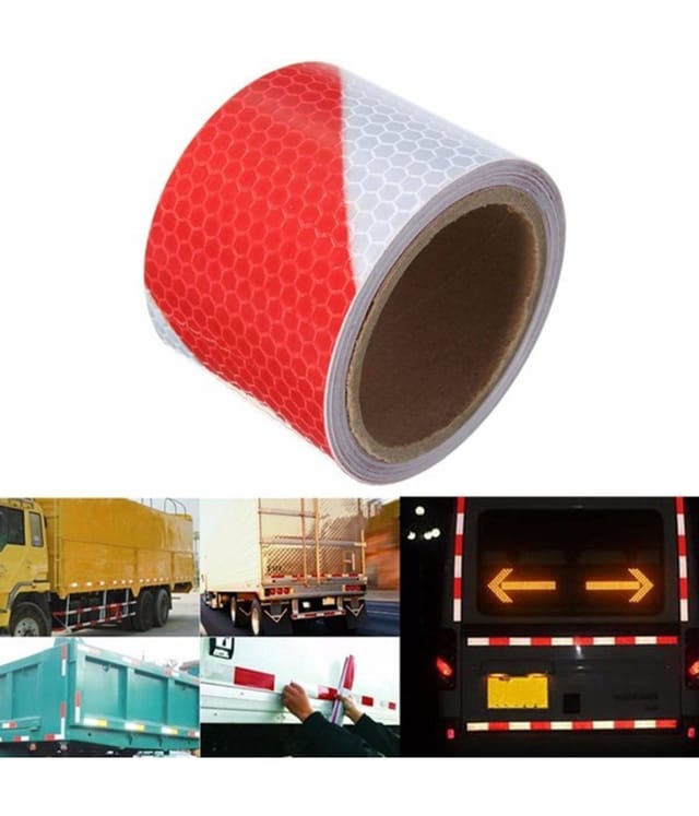 Trade Shop - 40 METER HOCHSICHTBARES ROT-WEISSES LKW-AUTO-REFLEXIONSBAND -