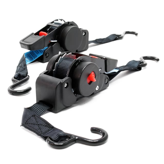 Wiltec - 2x Automatik Zurrgurt 100 daN Zuglast lgf 0,2 m lgl 1,8 m pes Spanngurt, ideal für Autotransport