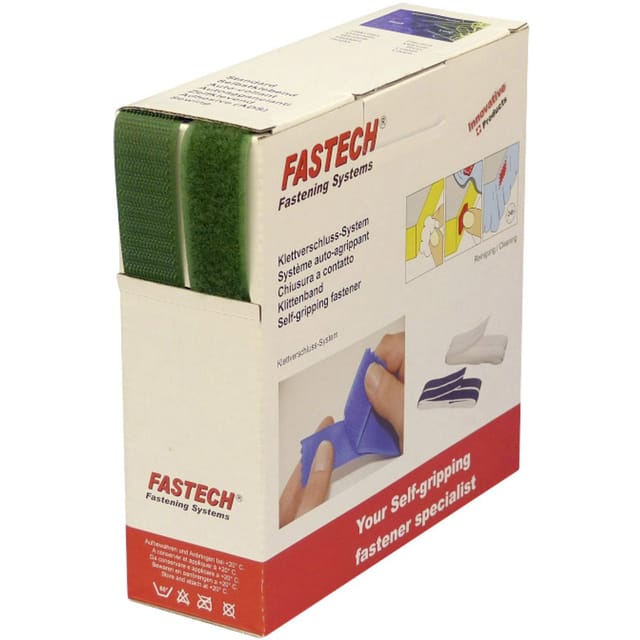 B25-STD033510 Klettband zum Aufnähen Haft- und Flauschteil (l x b) 10 m x 25 mm Grün 10 m - Fastech