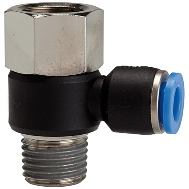 Riegler - L-Steckverschraubung »Blaue Serie«, drehbar, Rc/R 3/8 i./a., Ø8mm