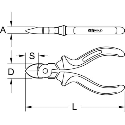 KS Tools TITANplus Diagonal-Seitenschneider, 160 mm