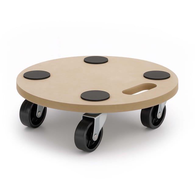 Transportroller 250 kg 380 mm, rund, mdf Möbelroller, Rollbrett mit 4 Lenkrollen, Möbelhund als Umzugshilfe - Wiltec