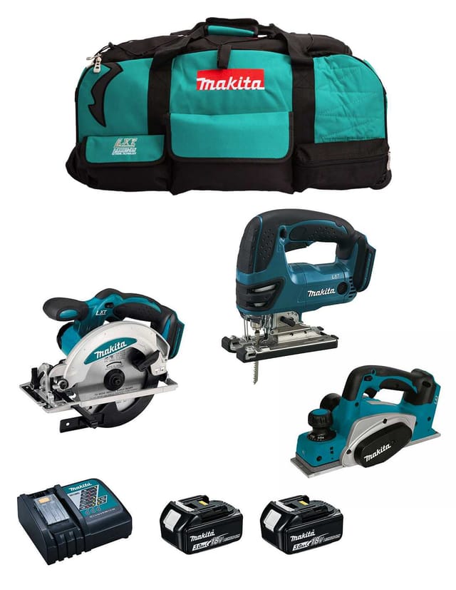 Makita - Kit MPK18323B (DKP180 + DSS610 + DJV180 + 2 x 3,0 Ah + DC18RC + LXT600)
