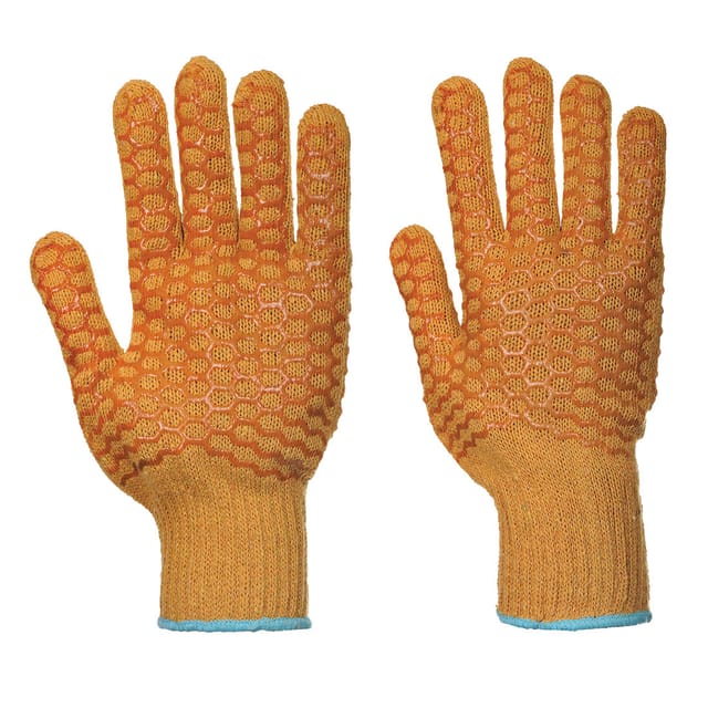 Criss Cross PVC-Orangene Handschuhe M - Größe 8