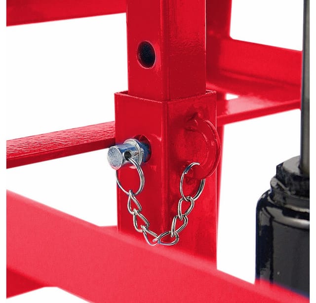 Bituxx - 2 Auto pkw Auffahrrampen mit Wagenheber Wartungsrampe Hebebühne 2000kg in Rot