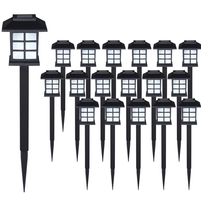 MONZANA® LED Solarlampe Außen Wetterfest IP44 Erdspieß Solar Garten Laterne Schwarz Solarleuchte Balkon 18er Set