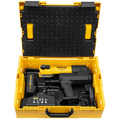 Akku-Press 22V acc 32kN + 1x Akku 2,5Ah + Schnellladegerät in L-Boxx Set ( 576011 R220 ) - Rems