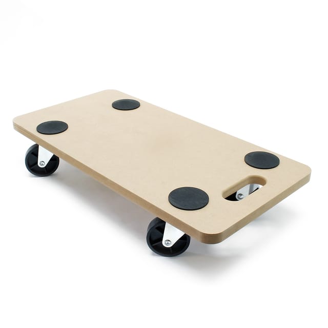 Wiltec Transportroller 250 kg 580x290 mm, viereckig, MDF Möbelroller, Rollbrett mit 4 Lenkrollen, Möbelhund als Umzugshilfe