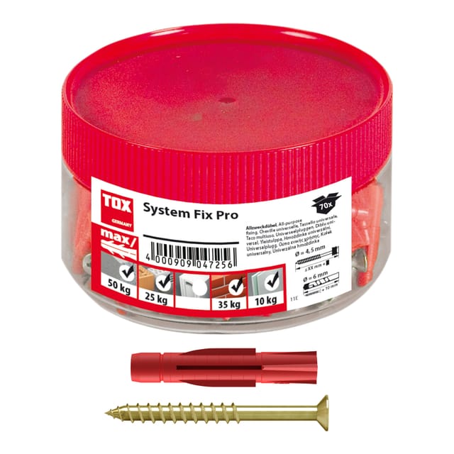 TOX Parkett- & Regalschienenbefestigung System Fix Pro 6x36 mm 70 Stk