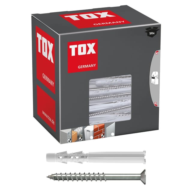 TOX - Allzweck-Rahmendübel Tetrafix xl 6x65 mm + Schraube, 021101051