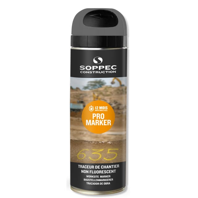Spraydose - Baustellenmarkierer SOPPEC nicht fluoreszierend promarker grau 9-12 Monate - 141507