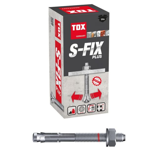Bolzenanker s-fix Plus M10x100/ 20+33 zn Opt.7