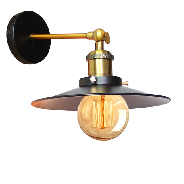 Wandlampe Industrielle Metall Eisen Wandleuchte E27 Verstellbare für Wohnzimmer Schlafzimmer Büro Küche Flur - Ohne Leuchtmittel