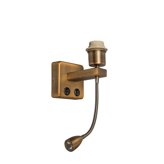 Wandleuchte Bronze inkl. led mit Lesearm - Brescia Combi