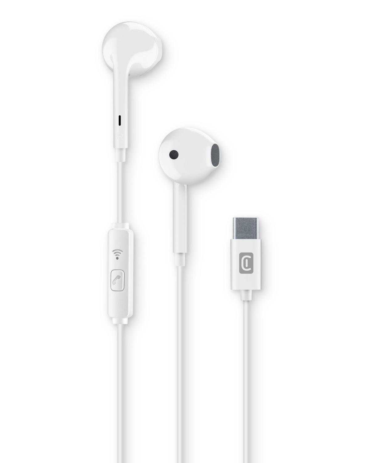 Cellularline Aucapsuletypecw Kopfhörer & Headset Kabelgebunden Im Ohr Anrufe/musik Usb Typ-c Weiß