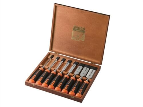Ergo Stechbeitel-Satz, 8-tlg., 6,10,12,16,18,25,32,38 mm, in Holzkiste - Bahco