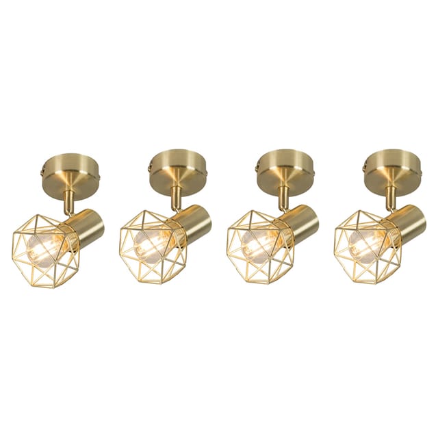 4er Set Art Deco Spot Messing dreh- und neigbar - Mosh 1