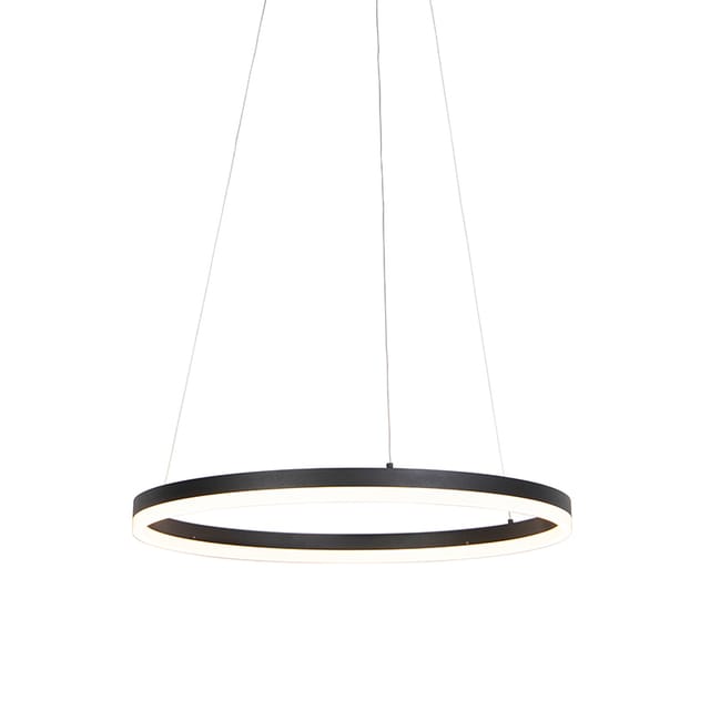 Design Ring-Pendelleuchte Schwarz 60cm inkl. led und Dimmer - Anello