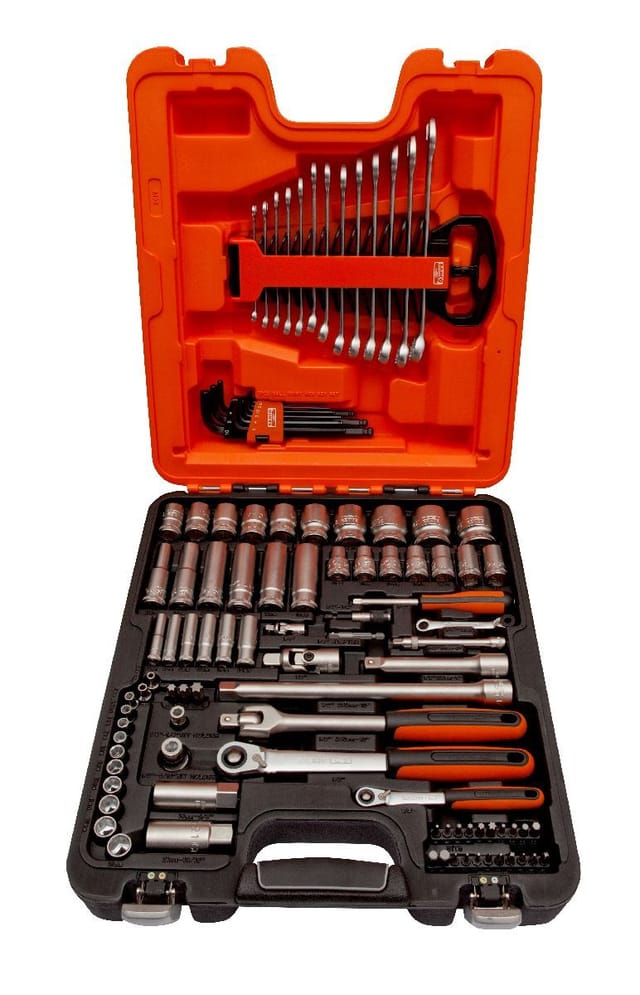 SteckschlüsselSatz 1/4' & 1/2'+ Ring Maulschlüsselsatz S103 Koffer 103-tlg - Bahco