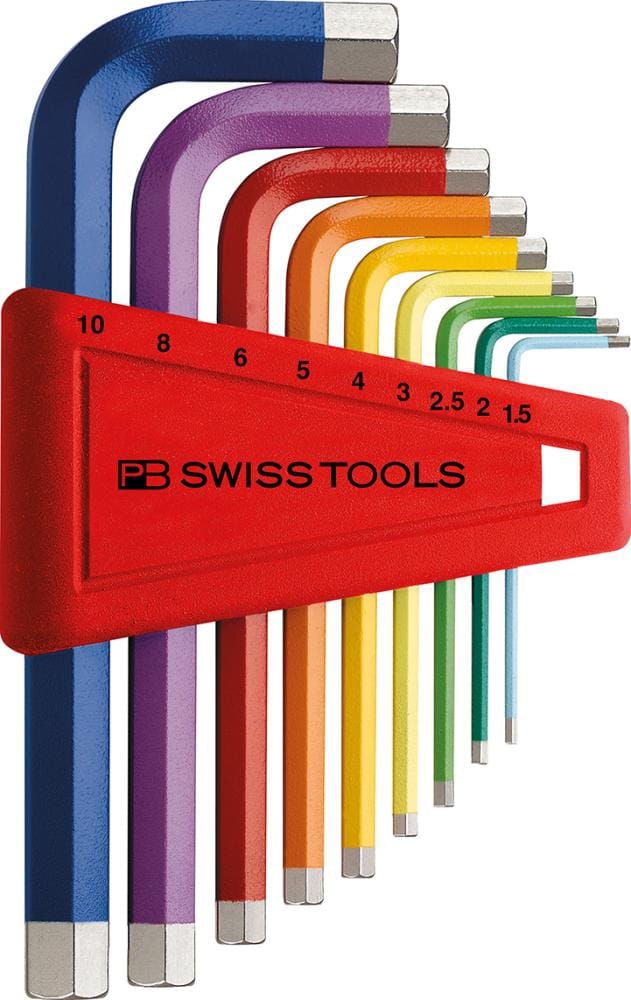 Pb Swiss Tools - Winkelschraubendreher- Satz im Kunststoffhalter 9-teilig 1,5-10mm Rainbow pb Swi