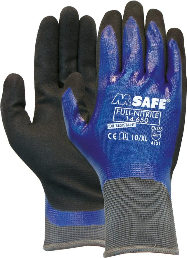 FP - Handschuh M-Safe 14-650,Nitril, Gr. 9, vollbeschichtet 12 Stk