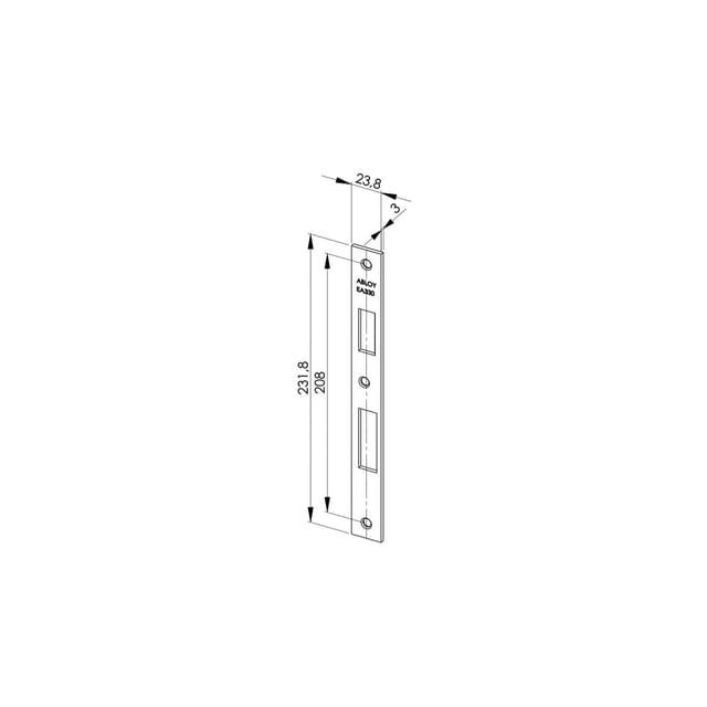 Assa Abloy - Schließblech ea 330 für Elektro-Sicherheitsschlösser, 231,8 x 23,8 x 3 mm