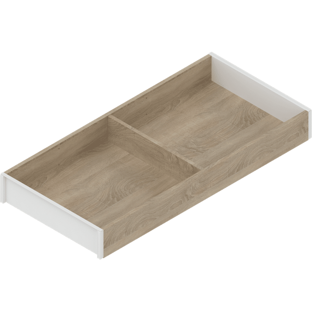 Blum Ambia Line Schubladeneinsatz breit mit 1 Querteiler - Schubkasteneinsatz NL450mm, B200mm, Bardolino Eiche