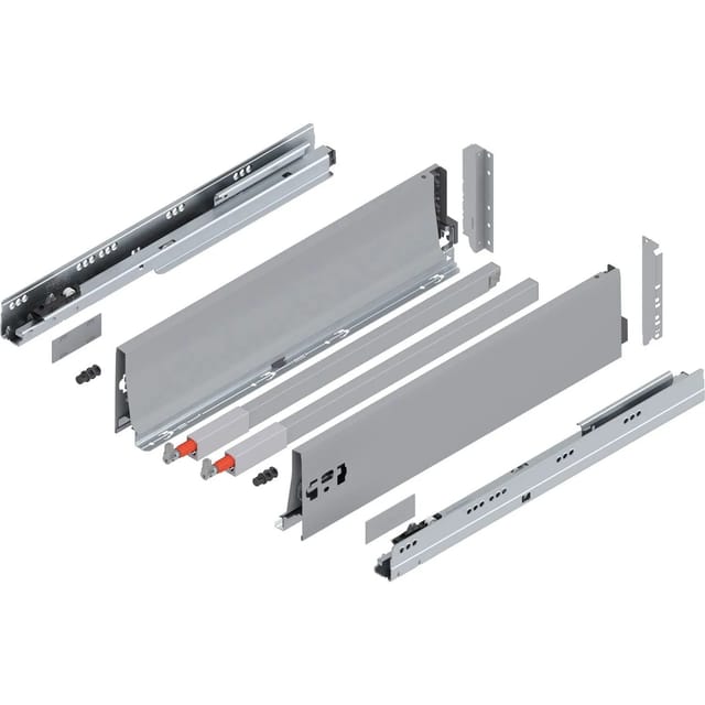 Tandembox antaro D-Reling(K) Schubladenschienen-Set 1 Paar, 65kg 500mm Vollauszug otion, grau - Blum