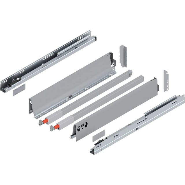 Tandembox antaro C-Reling Schubladenschienen-Set 1 Paar, 30kg 500mm Vollauszug otion, grau - Blum