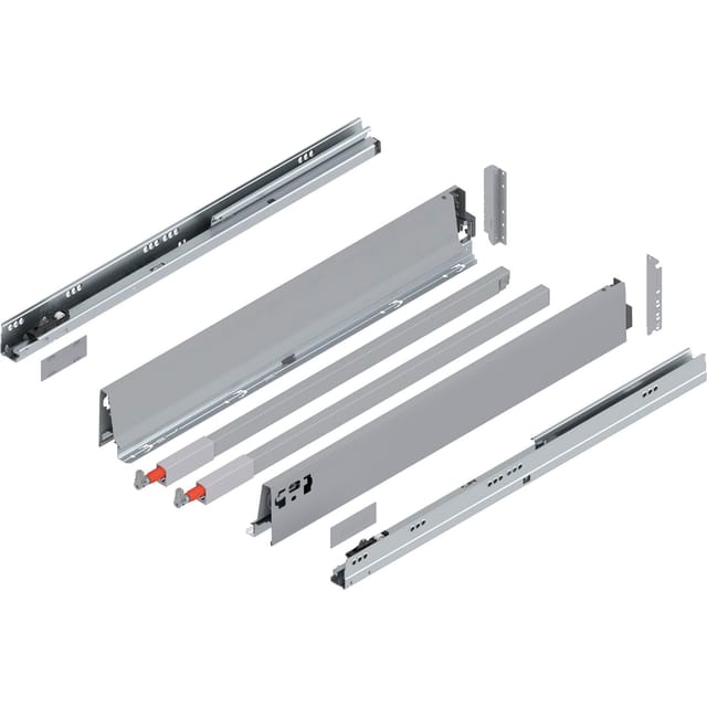 Tandembox antaro D-Reling Schubladenschienen-Set 1 Paar, 30kg 600mm Vollauszug otion, grau - Blum