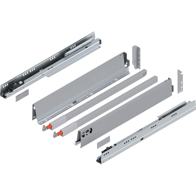 Tandembox antaro C-Reling Schubladenschienen-Set 1 Paar, 65kg 550mm Vollauszug otion, grau - Blum