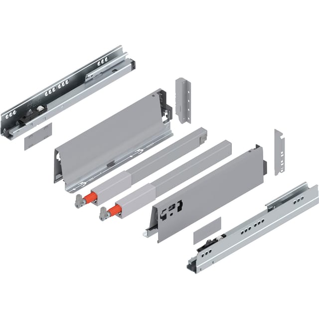 Tandembox antaro C-Reling Schubladenschienen-Set 1 Paar, 30kg 300mm Vollauszug otion, grau - Blum