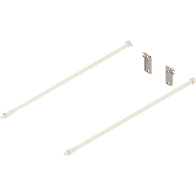 Metabox Reling Set Zubehör für Frontauszug, Länge 400 mm Stahl cremeweiß - Blum